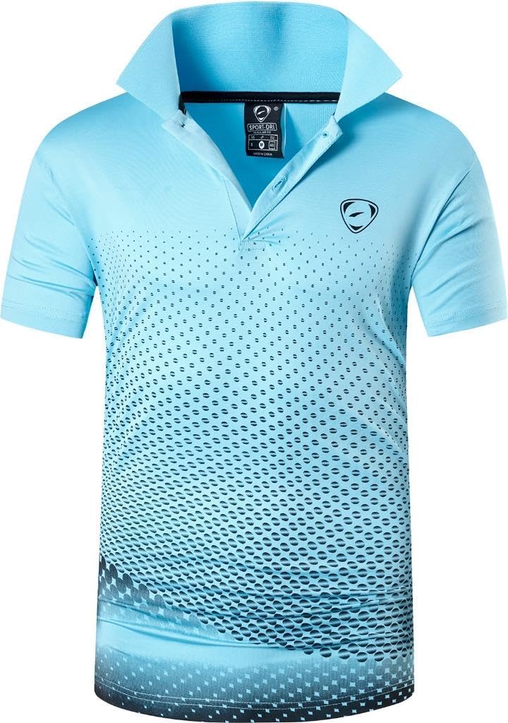 jeansian Men's Sport Outdoor Quick Dry Fit Short Sleeves Polo Tee Shirt Tshirt T-Shirt Tops Golf Tennis Bowling LSL195