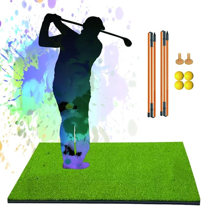 Golf Hitting Mat Thicker Rubber Bottom-5×4ft by Sailling+Golf