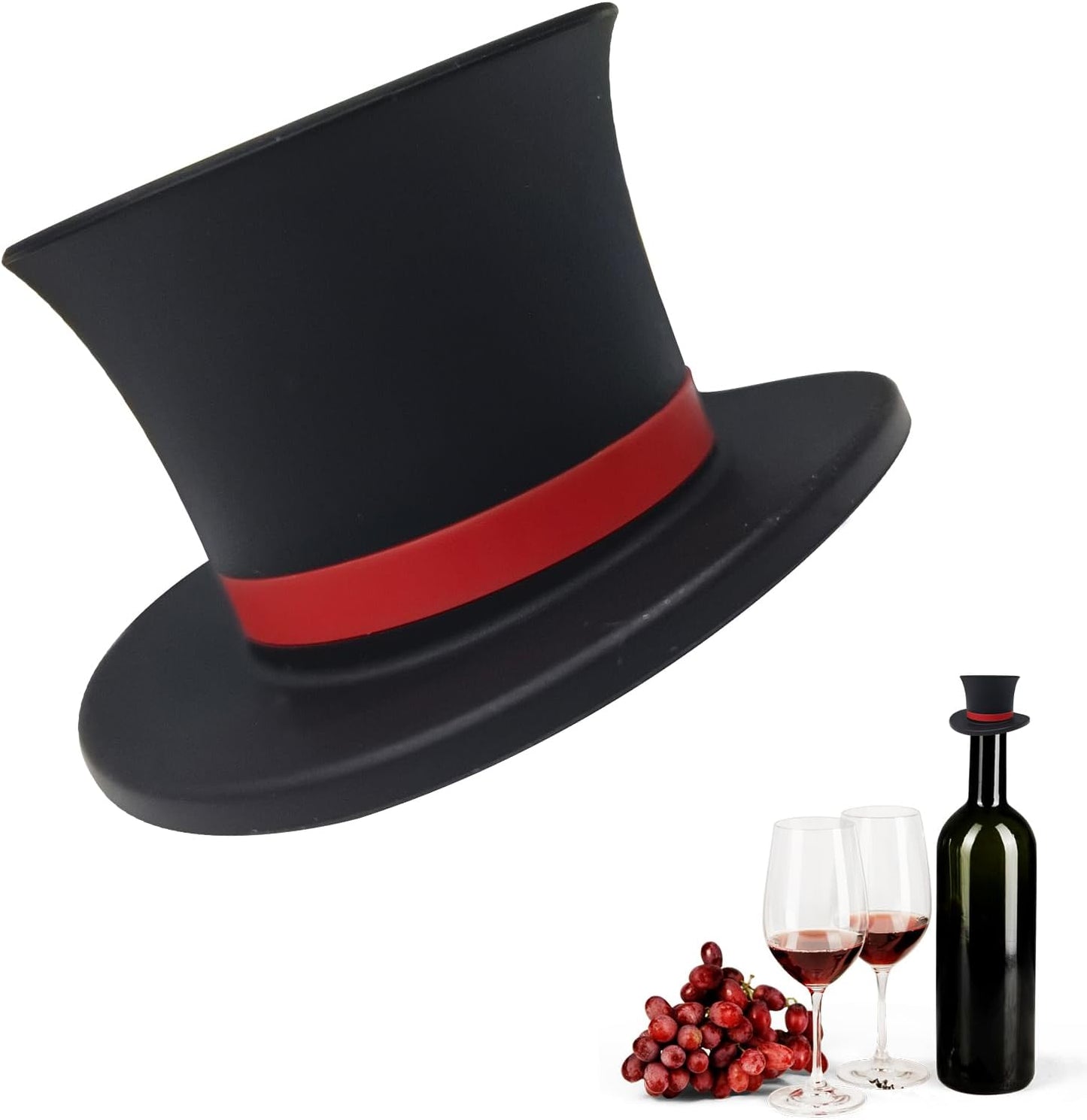 Hat Shaped Silicone Wine Bottle Stoppers – Funny Reusable Caps for Kitchen or Party