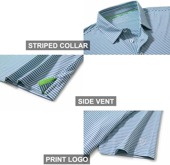 Golf Shirts for Men Dry Fit Short Sleeve Print Performance Moisture Wicking - Image 4