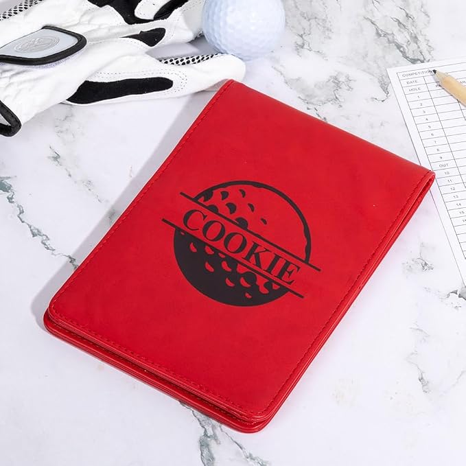Custom Name Golf Scorecard Holder Leather Personalized Monogram Golf Yardage - Image 6