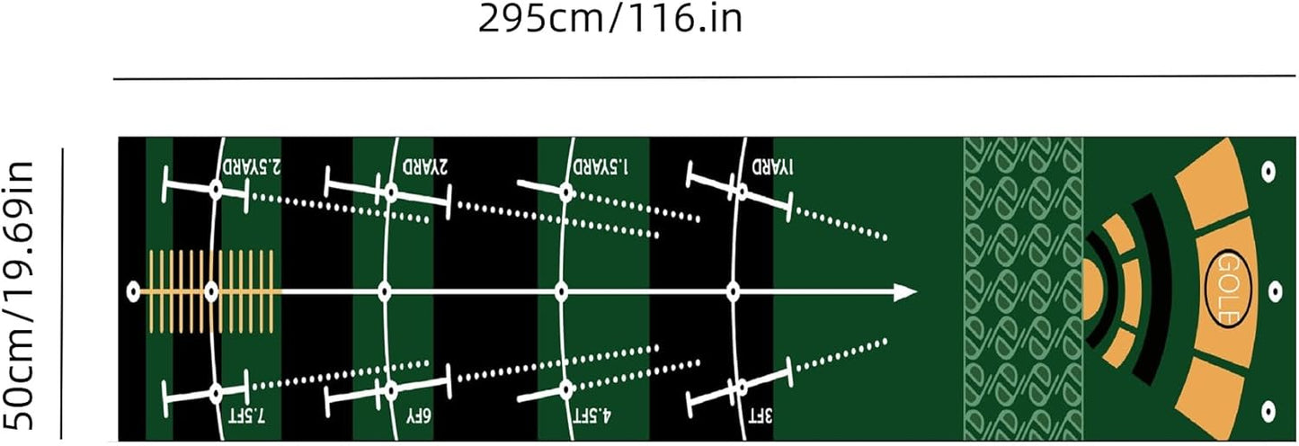 1 Piece Golf Putting Practice mat, Size is 19.69 inches x 116 inches, Portable Washable Non-Slip Folding Putting mat, Suitable for Home, Office, Outdoor use, Party Team Building Activities.
