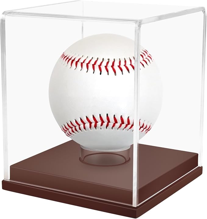 Baseball Display Case, UV Protected Clear Acrylic Cube Golf Ball Display Holder by WYFHLPMMA