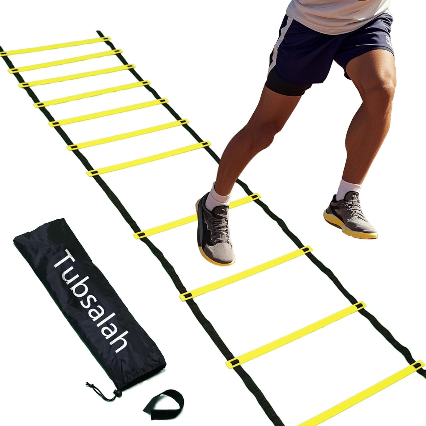 20ft Adjustable Agility Ladder with Carry Bag – Football Training Equipment & Speed Ladder for Soccer, Basketball – Agility Training Equipment for Footwork Drills