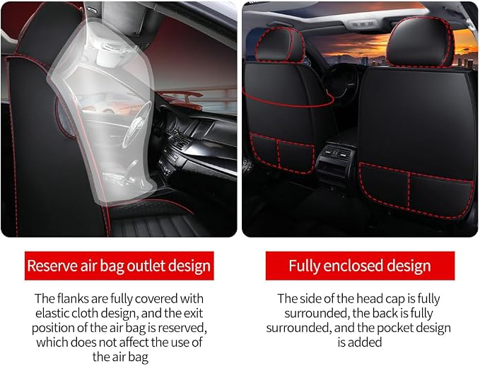 Leather Car Seat Covers for Volkswagen Golf 2001-2021, Car Seat Covers Full Set - Image 3