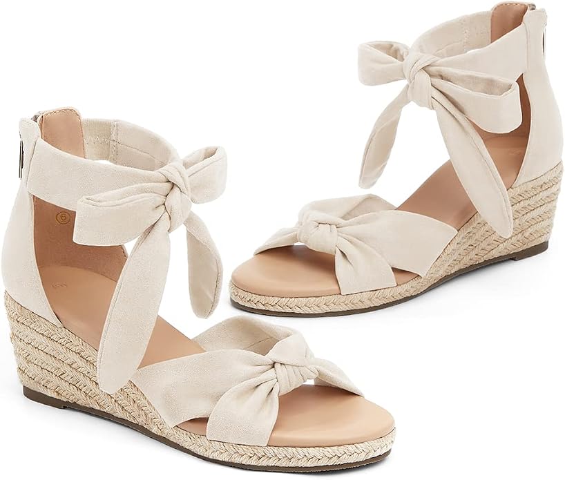 LAICIGO Womens Espadrilles Wedge Sandals Back Zipper Closure Open Toe Platform - Image 4