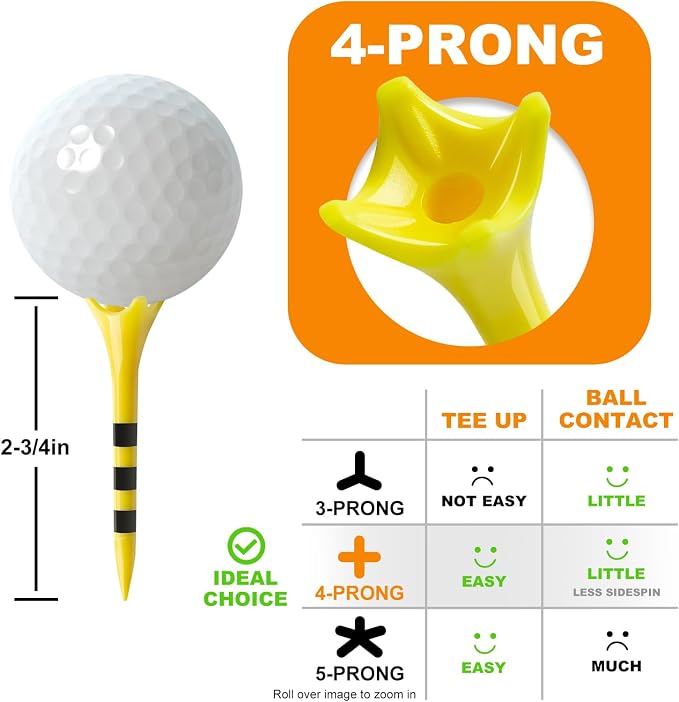 Professional Plastic Golf Tees 100 Pack, Enhanced Durability & Stability - Image 3