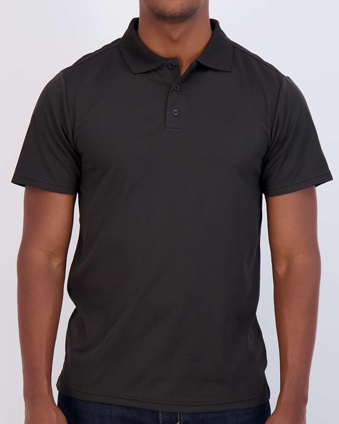 Real Essentials 3 Pack: Men's Quick-Dry Short Sleeve Athletic Performance Polo - Image 4