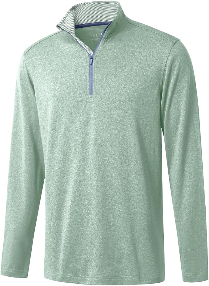 M MAELREG Quarter Zip Golf Pullover Men Dry Fit Long Sleeve Performance Wicking by MAELREG