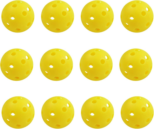 GSE Games & Sports Expert 12-Pack Practice Golf Balls, 40mm Limited Flight Plastic Soft Golf Balls, Airflow Hollow Training Golf Ball for Swing Practice (Several Colors Available)