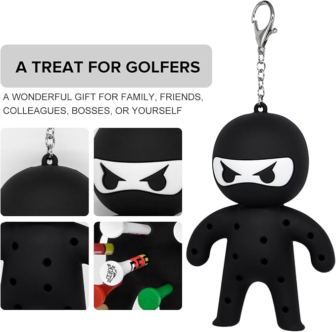 Golf Tee Holder, Ninja Portable Funny Golf Tees Holder Keychain Golf Gift Golf - Image 3