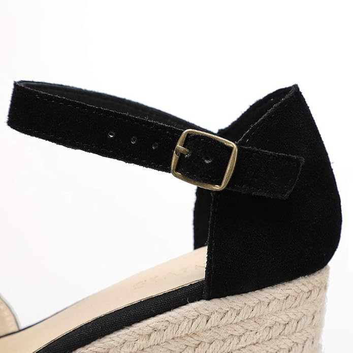 Platform Wedges Sandals for Women, Ankle-Strap, Cap Toe, Summer Espadrilles - Image 4