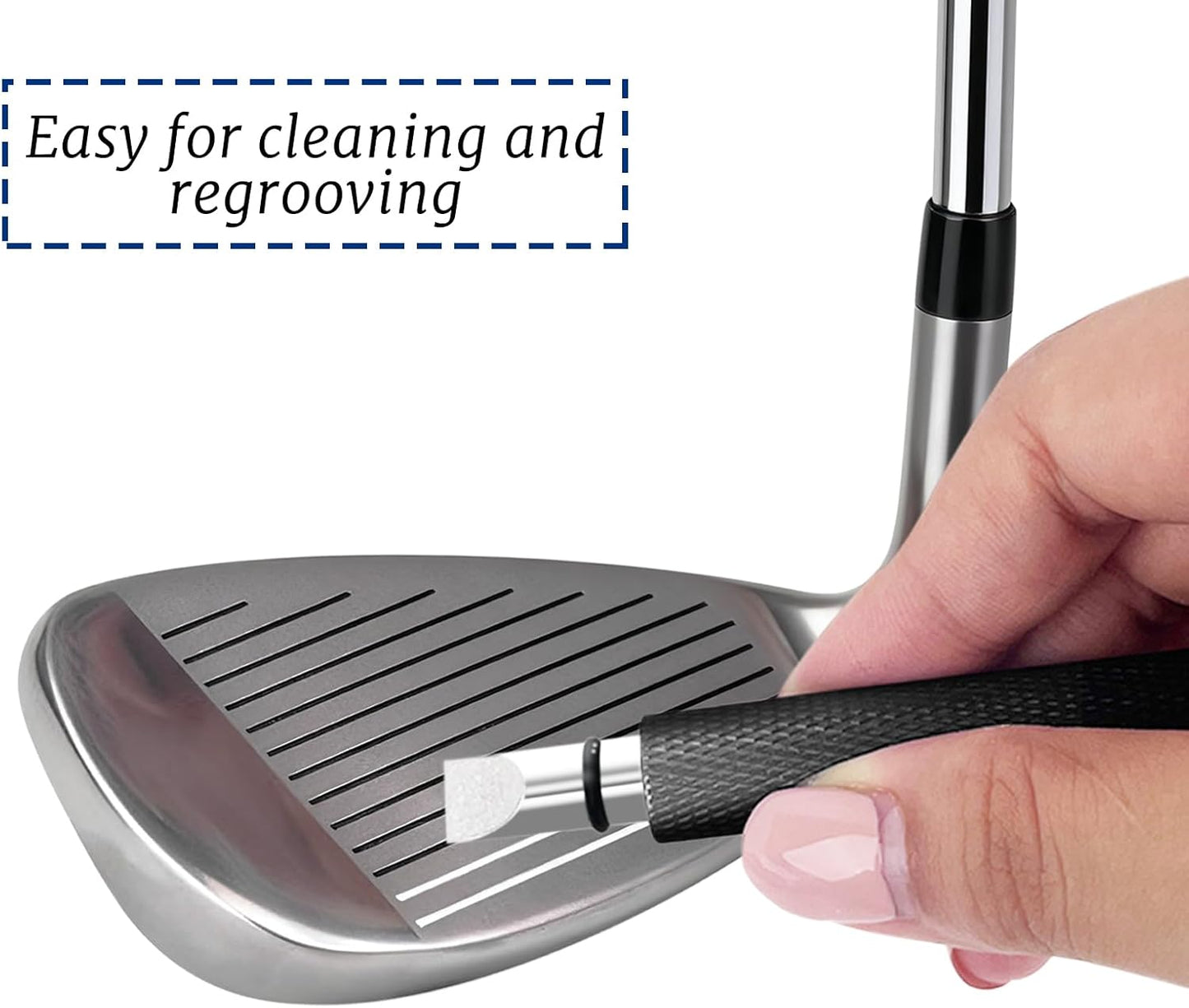 2 Pack Golf Club Groove Sharpener, Groove Golf Sharpener, Re-Grooving Tool and Golf Groove Cleaner for Irons and Wedges