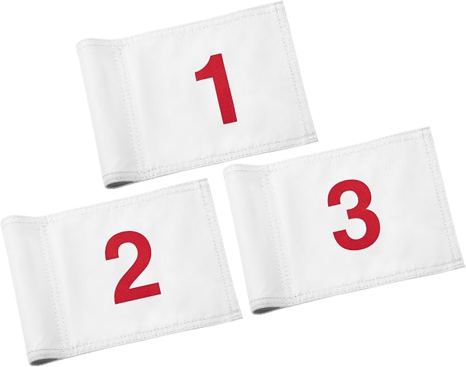 KINGTOP Numbered Golf Flag All 8x6 Inch – Upgraded Dual-Layer 420D Nylon by KingtopGolf