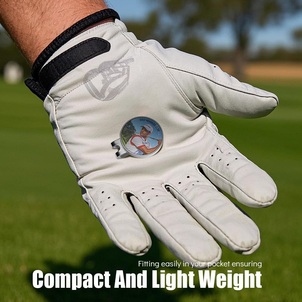 2 Personalized Golf Ball Markers Magnetic with Hat Clips, Golf Markers Customized with Your Photo, Logo and Text, Golfing Accessories Train Aids Tool Gift for Golfers Men Women