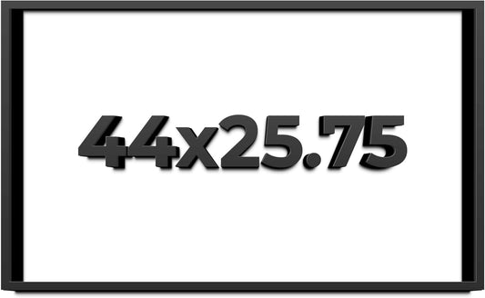 44x25.75 Shadow Box Black Solid Wood Display Frame with White Acid-Free Backing UV Acrylic & Hanging Hardware - with 3/4" Usable Depth