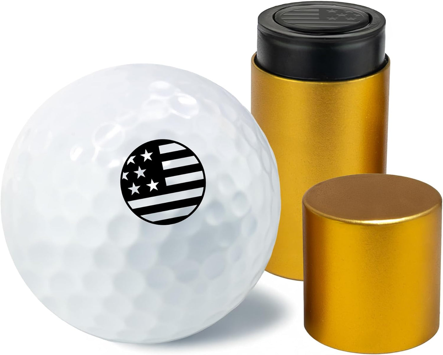 Golf Ball Marker Stamp with TiteSeal™ Technology - Flag - Many Designs to Choose - Black
