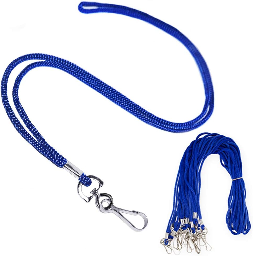 120 Pcs Blue Lanyards Premium Bulk Lanyards Round 36" with Swivel J Hook for ID Name Badge Holder, VIP, School, Kids, Coach, Conference, Festival and Hang Keys