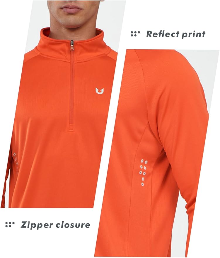 NORTHYARD Quarter Zip Pullover Men Running Shirt Long Sleeve Moisture Wicking - Image 5