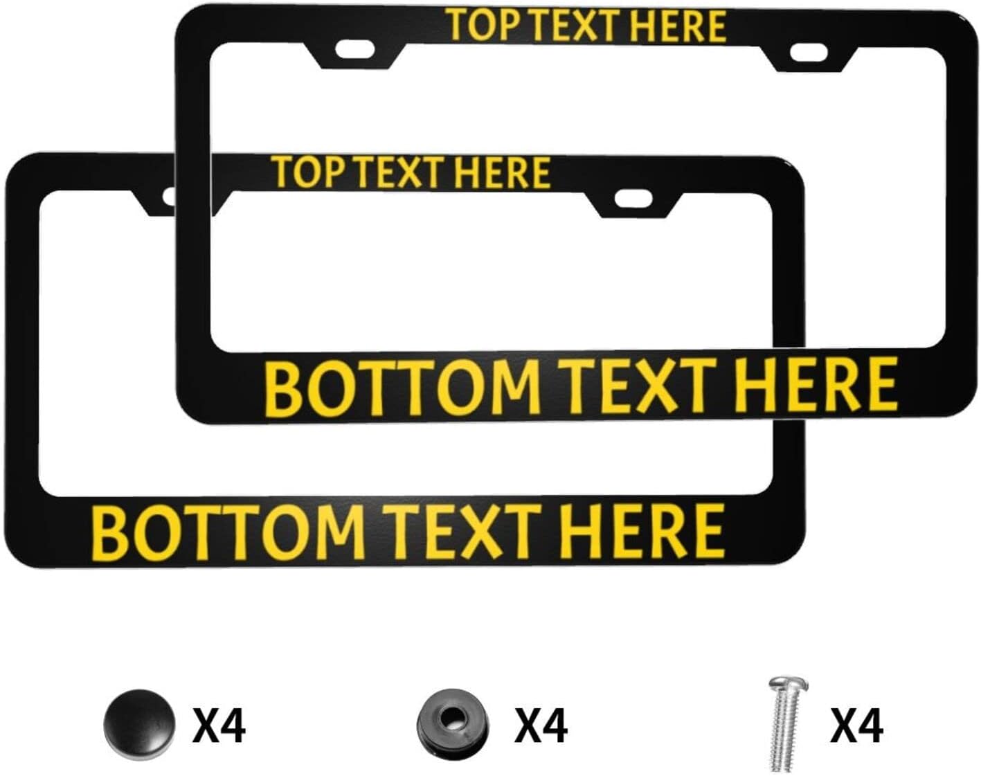 2 Pack Custom Personalized License Plate Frame Customized Car Tag Frames for Women Men with Screw Caps,12"x6",2 Holes