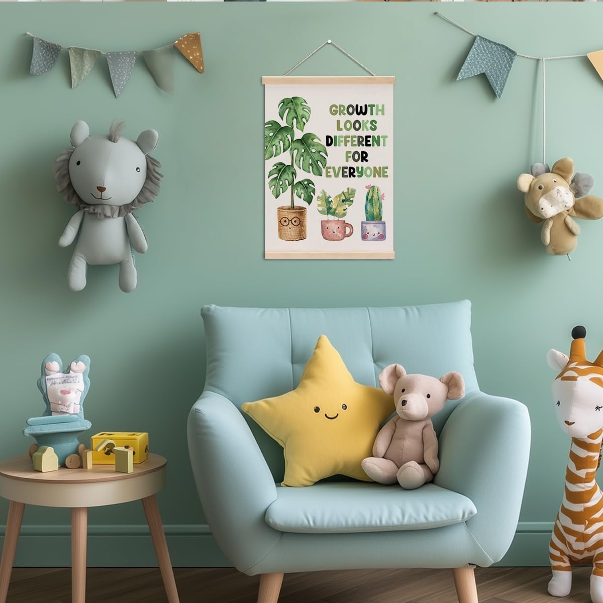 Inspirational Poster Hanger, Therapy Office Decor Growth Mindset Wall Decor Motivational Gifts Educational Posters Wall Art Wall Hanging Banner Classroom Toddler Room Nursery Home Baby Room Decor