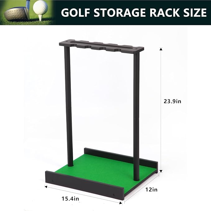 Golf Putter Stand for 9 Clubs & 7 Balls, Solid Wood Golf Club Rack, Golf Club - Image 6
