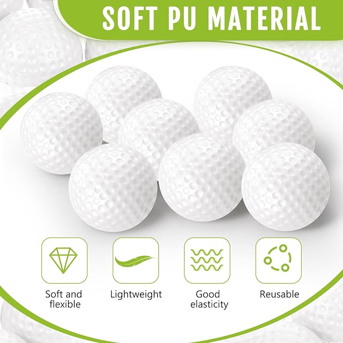 Junkin 80 Pcs Foam Golf Balls Rubber Practice Balls Realistic Feel and Flight - Image 2
