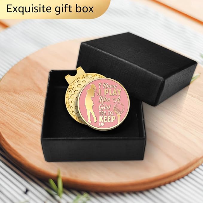 Pink Golfer Ball Marker with Magnetic Hat Clip, Funny Golf Accessories Gifts - Image 4