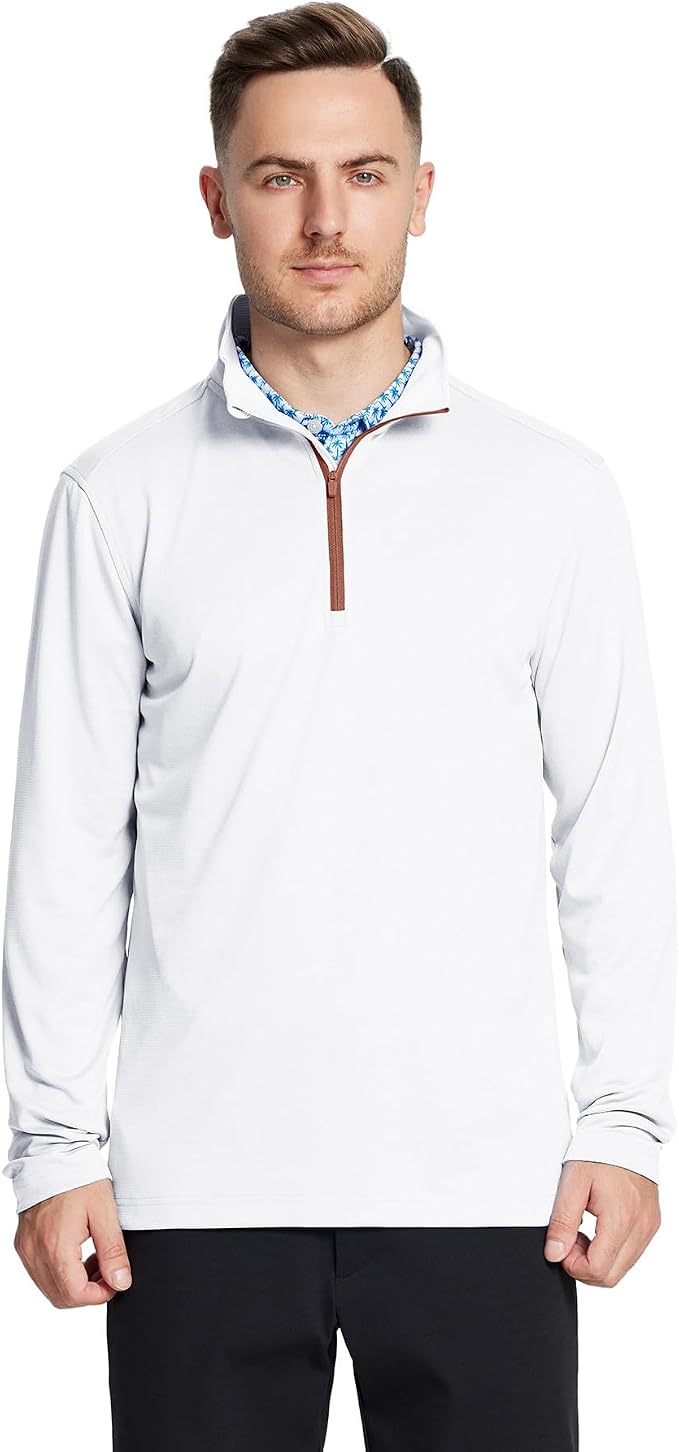 M MAELREG Quarter Zip Golf Pullover Men Dry Fit Long Sleeve Performance Wicking - Image 3