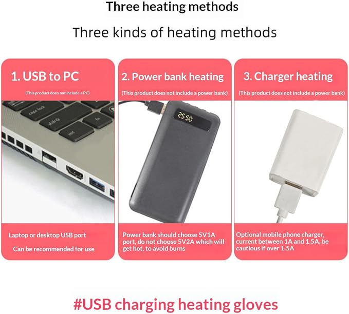 Heated Gloves for Men and Women, Winter Full Finger Hand Warmers Heated Gloves - Image 4