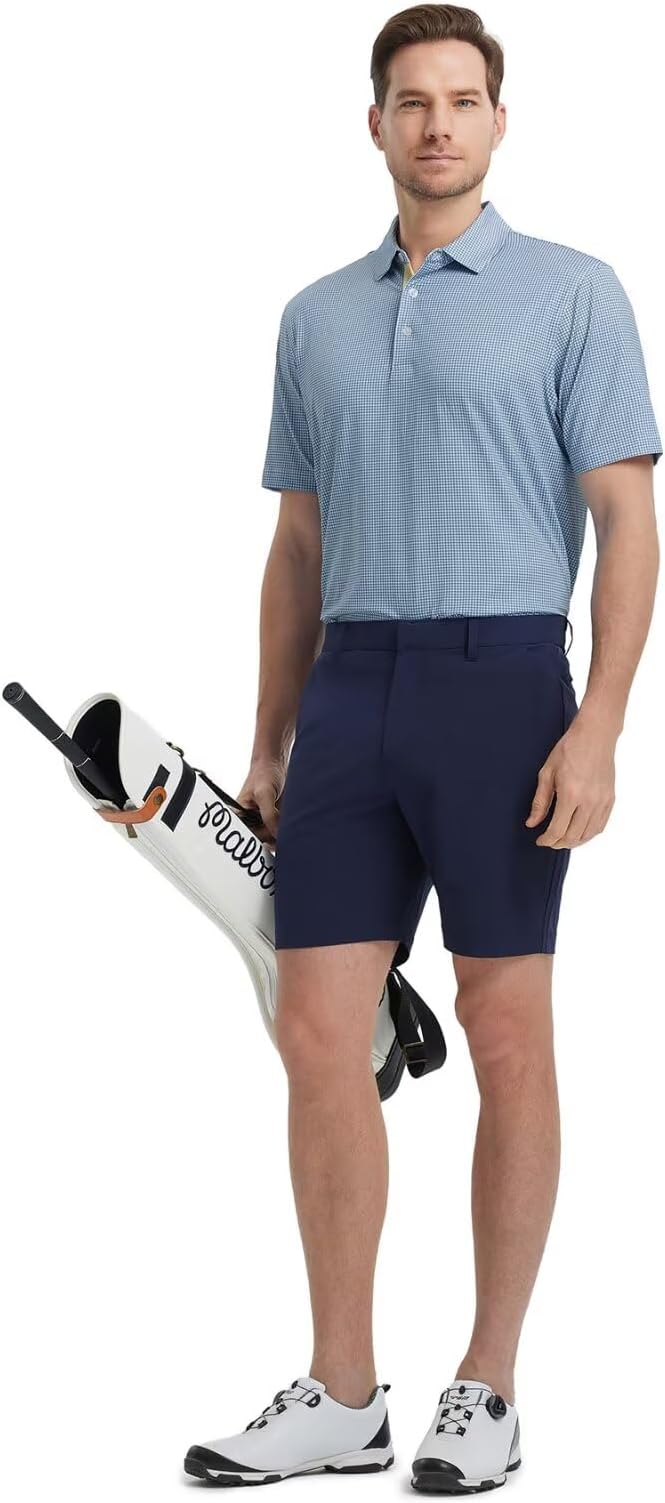 M MAELREG Mens Golf Shirt Short Sleeve Dry Fit Print Moisture Wicking - Image 3