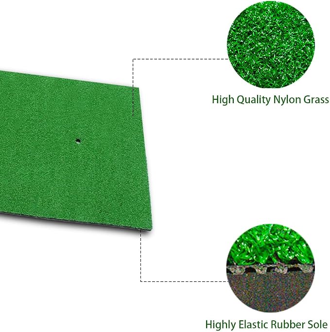 Golf Hitting Mat -32 x 20 inch Artificial Turf, SBR Foam Bottom - Image 4