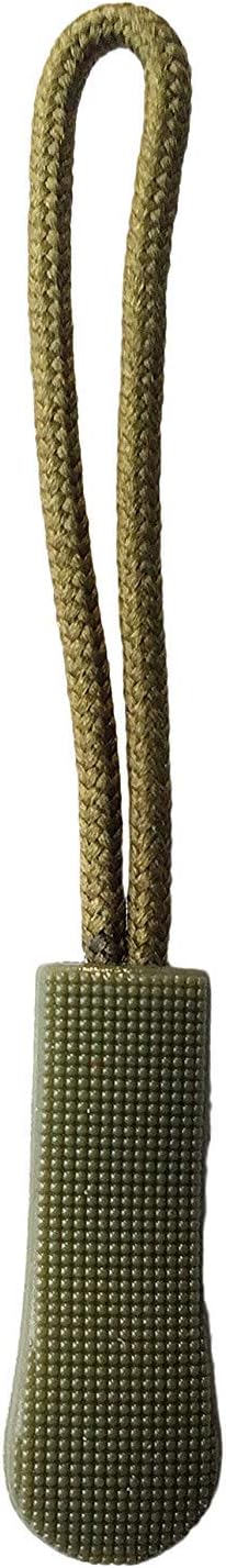 20PCS Replacement Zipper Pulls Zip Cord Puller Slider for Bags Tent Clothes (Army Green)