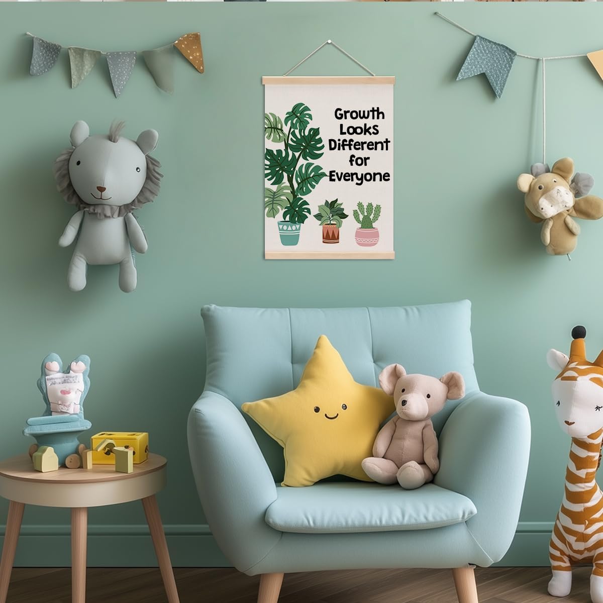 Inspirational Poster Hanger, Therapy Office Decor Growth Mindset Wall Decor Motivational Gifts Educational Posters Wall Art Wall Hanging Banner Classroom Toddler Room Bedroom Home Baby Room Decor