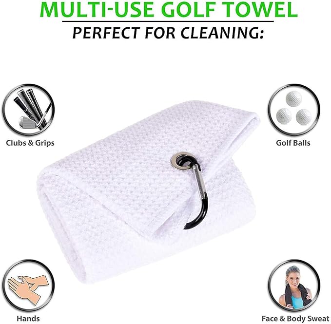 Golf Towels, Microfiber Waffle Pattern Tri-fold Golf Towel - Image 2