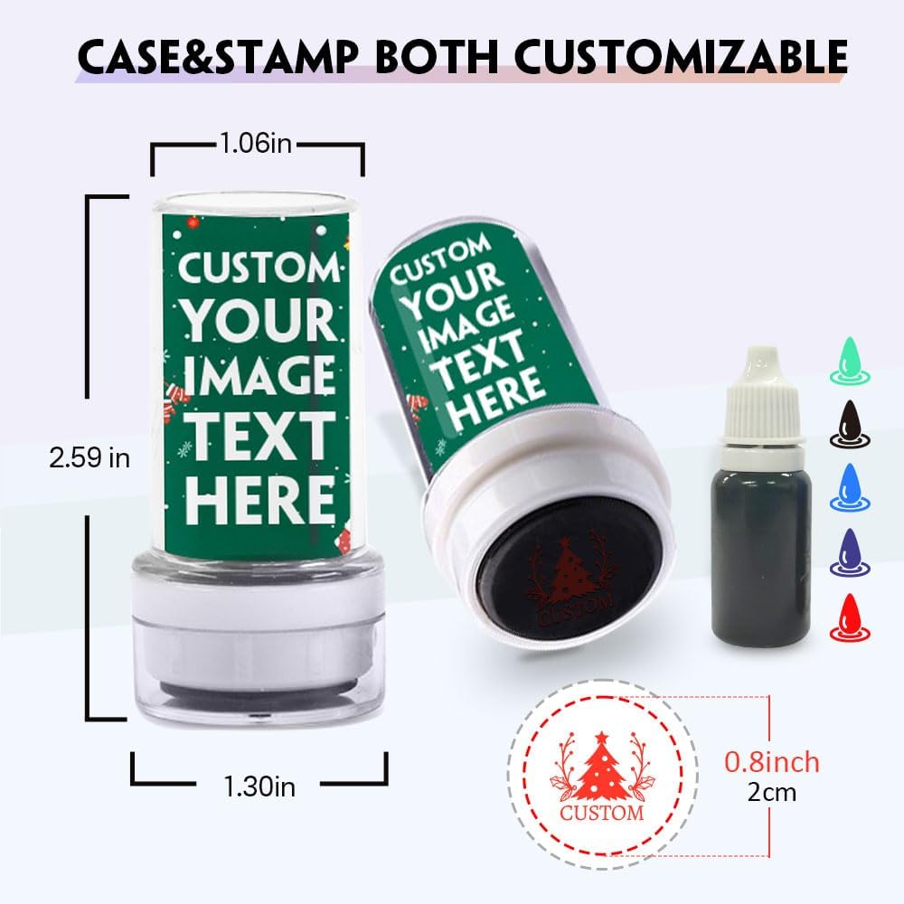 HDSD Custom Golf Ball Stamp with Personalized Case Cover Golf Ball Marker Motif for Golfers Accessories,Includes Long Lasting Ink Bottle