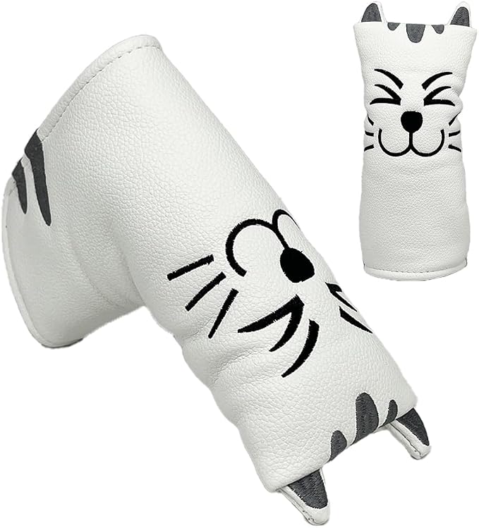 Golf Kitty Head Cover Golf Club White Leather Headcovers 1pc/4pcs Set Fits by Unknown