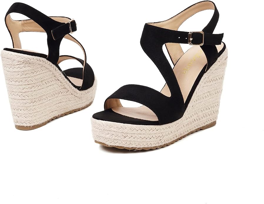 Women's Wedge Sandals, Espadrille Platform Summer Sandals, Wedge Ankle Strap - Image 7