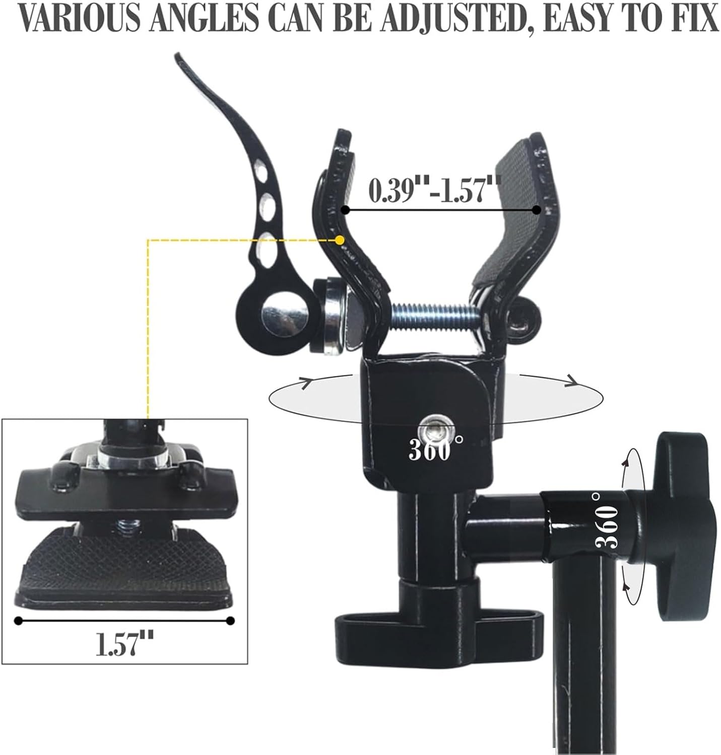 Heavy Duty Umbrella Holder - Adjustable Clamp, Deck Mount, Universal Stand for Mobility, Patio, Stroller, Wheelchair, Beach Chair (Rod only)