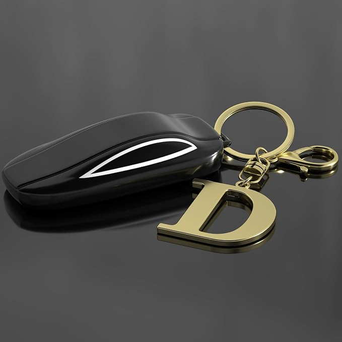Stainless Steel Gold Letter A-Z Keychain - Image 2