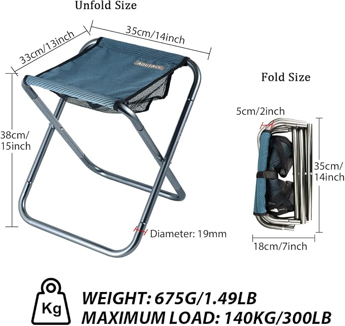 AOUTACC Ultralight Portable Folding Camping Stool - Image 3