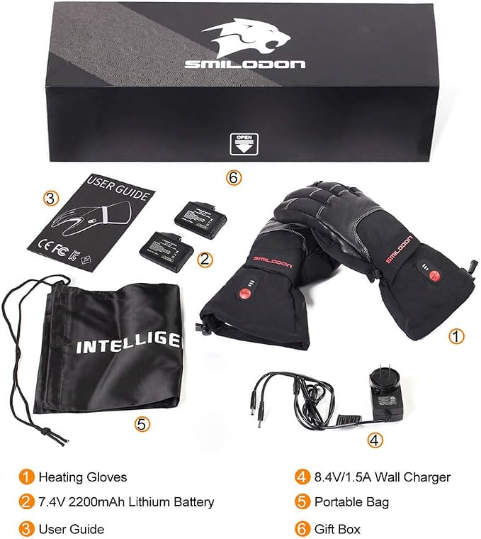Smilodon Heated Gloves, Unisex Rechargeable Battery Powered Electric Heating - Image 4
