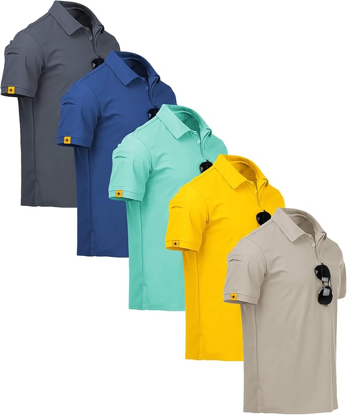 ZITY 5 Pack Mens Polo Shirt Short Sleeve Sports Golf Tennis T-Shirt by ZITY