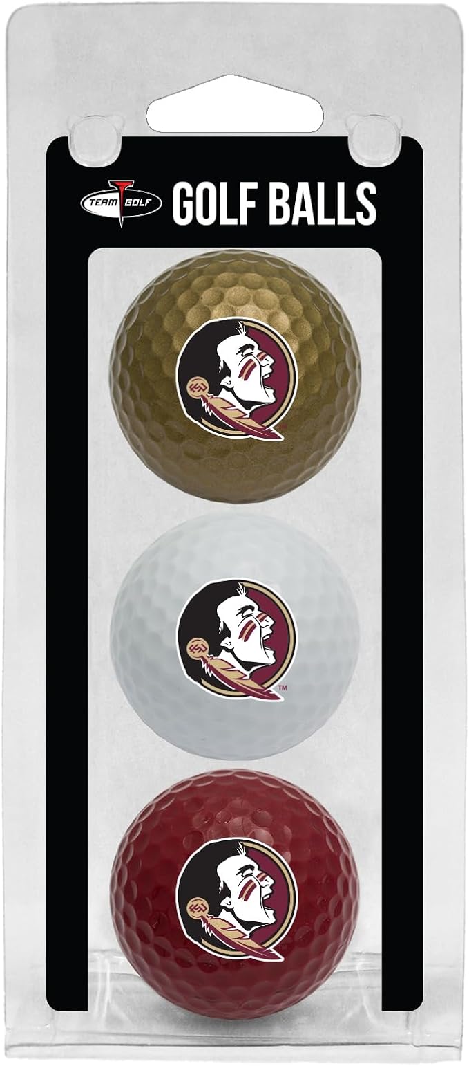 Team Golf NCAA Regulation Size Golf Balls, 3 Pack, Full Color Durable Team by TeamGolf