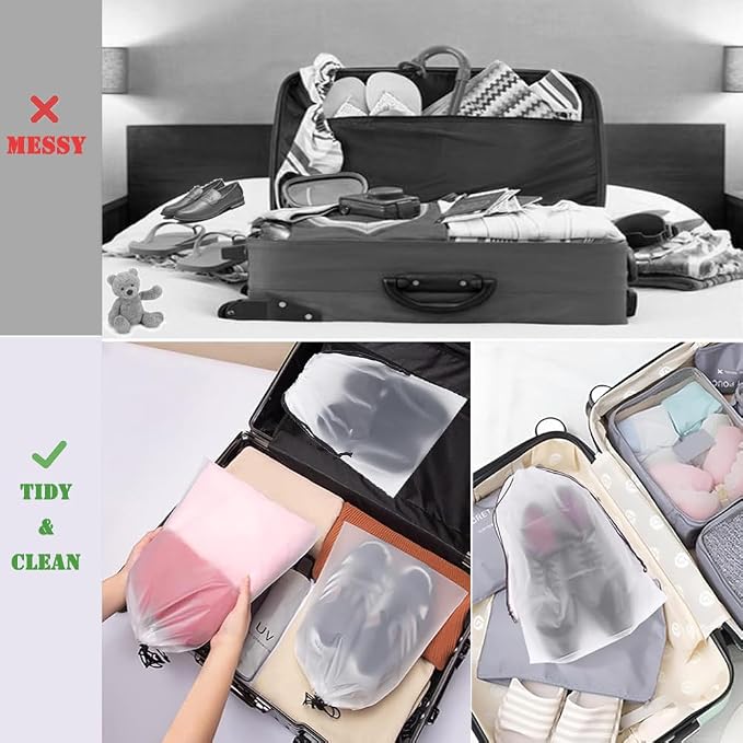 12pcs Transparent Shoe Bags for Travel 11.8in X 15.7in Protable Clear shoe bags - Image 5