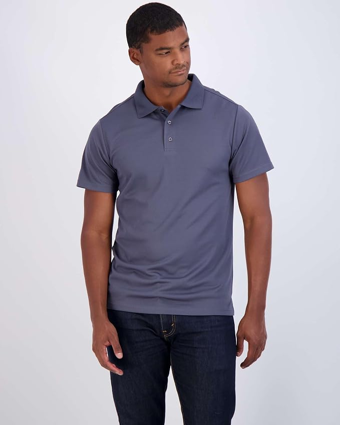 Real Essentials 3 Pack: Men's Quick-Dry Short Sleeve Athletic Performance Polo - Image 2