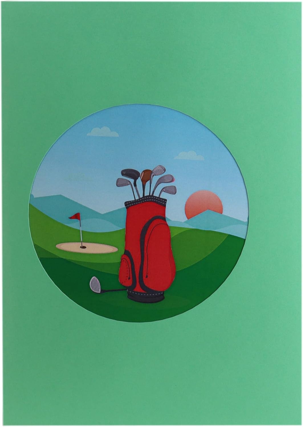iGifts And Cards Perfect Tee Time 3D Pop Up Greeting Card - Hole in One, Cool Putter, Putting Green, Happy Birthday, Awesome Golf Retirement, Father's Day, Mother's Day, Cute Golfer Gifts, Miss You