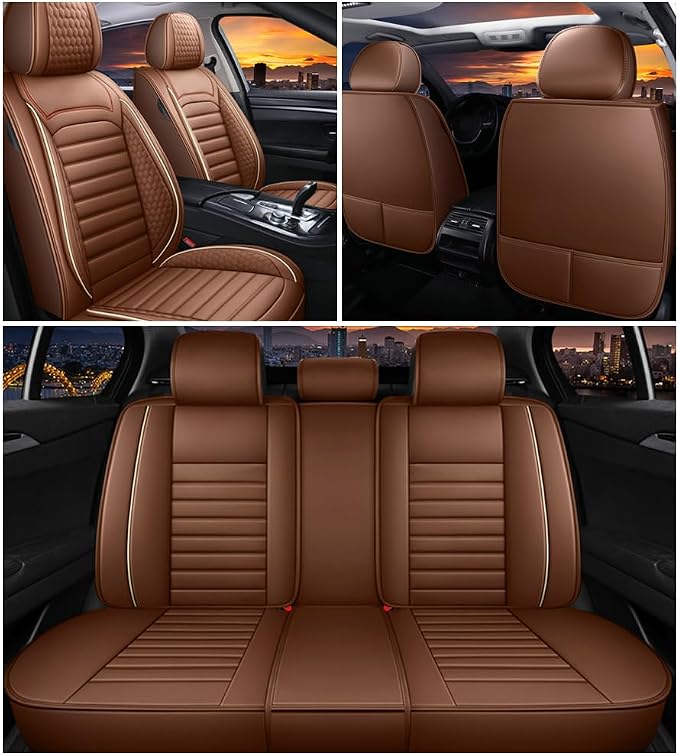 Leather Car Seat Covers for Volkswagen Golf 2001-2021, Car Seat Covers Full Set - Image 2