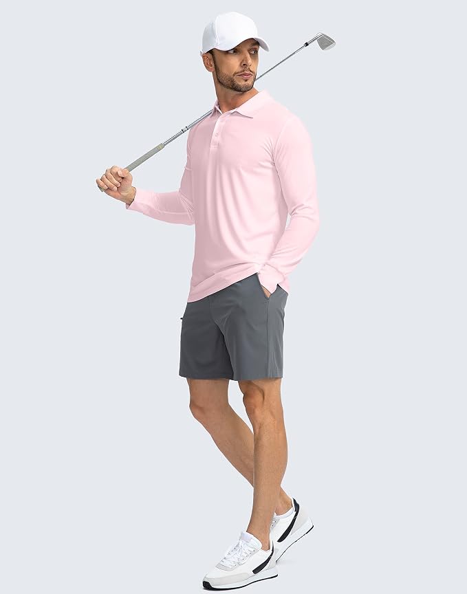 Men's Polo Shirt Long Sleeve Golf Shirts Lightweight UPF 50+ Sun Protection - Image 6