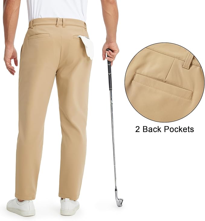 M MAELREG Golf Pants Men Fleece Lined 30"/32"/34" Heat-Tech Dress Pants - Image 2